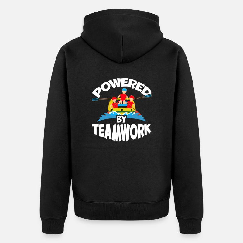 Angetrieben Durch Teamwork - Unisex Premium Bio Zip Hoodie - Schwarz