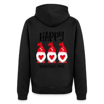 Gnome Bonne Saint-Valentin - Veste à capuche bio Premium Unisexe - noir - Dos - Nico (187cm)