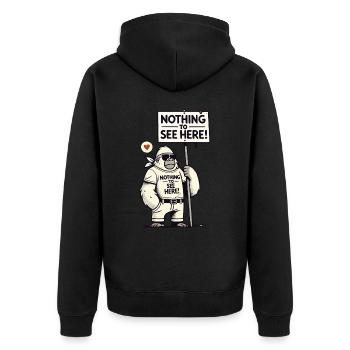 Gorille avec un bouclier : Il n’y a rien à voir ici - Veste à capuche bio Premium Unisexe - noir - Dos - Nico (187cm)