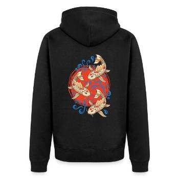Poissons Koi Koi Carpes Lovers - Veste à capuche bio Premium Unisexe - noir - Dos - Nico (187cm)