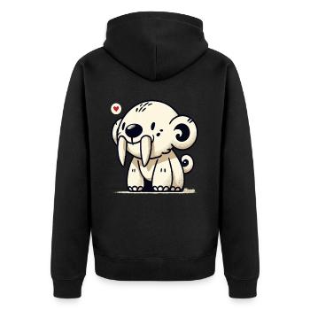 Cute Sabertooth Animal - Unisex Premium Organic Zip Hoodie - black - Back - Nico (187cm)