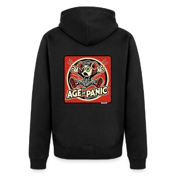 Souris anxieuse à l’ère de la panique - Veste à capuche bio Premium Unisexe - noir - Dos - Nico (187cm)
