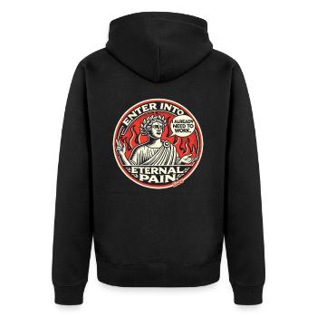 Dante has to toil forever in hell - Unisex Premium Organic Zip Hoodie - black - Back - Nico (187cm)