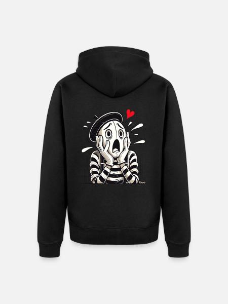 Dramatischer Pantomime – Liebe oder Verzweiflung? - Unisex Premium Bio Zip Hoodie - Schwarz