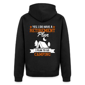Camping Ruhestandsplan Rentner Zelten - Unisex Premium Bio Zip Hoodie - Schwarz - Hinten - Nico (187cm)