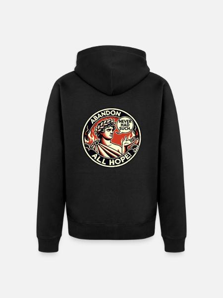 Abbandona ogni speranza, Dante all'inferno - Felpa con cappuccio ecologica premium unisex - nero