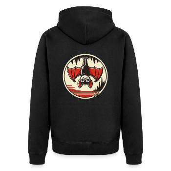 Naughty Bat, Headlong Into The Cave Adventure - Unisex Premium Organic Zip Hoodie - black - Back - Nico (187cm)