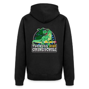 Grundschule Abschluss 2025 Grundschulabschluss - Unisex Premium Bio Zip Hoodie - Schwarz - Hinten - Nico (187cm)