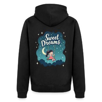 Fille Rocks Sweet Dreams Chemise de nuit - Veste à capuche bio Premium Unisexe - noir - Dos - Nico (187cm)