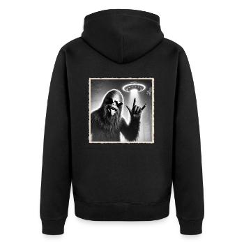 Rock, Rocker, Musique rock, Heavy metal, Rock Hand - Veste à capuche bio Premium Unisexe - noir - Dos - Nico (187cm)