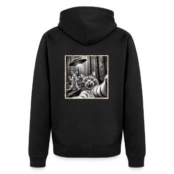 Easter, Funny Easter Bunny, Bunny Selfie Easter Party - Unisex Premium Organic Zip Hoodie - black - Back - Nico (187cm)