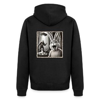 Easter, Funny Easter Bunny, Bunny Selfie Easter Party - Unisex Premium Organic Zip Hoodie - black - Back - Nico (187cm)