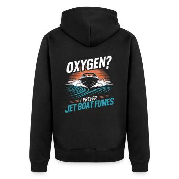 Oxygène? Je préfère les gaz d’échappement des bateaux à réaction pour - Veste à capuche bio Premium Unisexe - noir - Dos - Nico (187cm)
