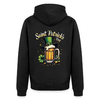 Bière de la Saint-Patrick - Veste à capuche bio Premium Unisexe - noir - Dos - Nico (187cm)