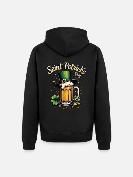 Bière de la Saint-Patrick - Veste à capuche bio Premium Unisexe - noir