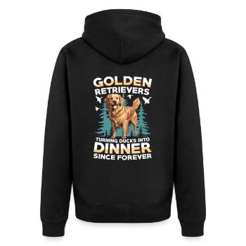 Golden Retriever : les chiens de chasse au canard par excellence - Veste à capuche bio Premium Unisexe - noir - Dos - Nico (187cm)