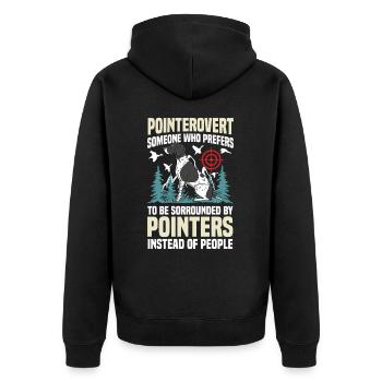 Duck hunters shoot heavier loads flag - Unisex Premium Organic Zip Hoodie - black - Back - Nico (187cm)