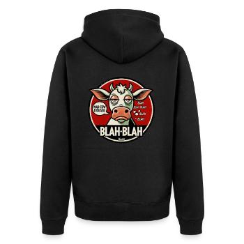 Vache bla-bla - Veste à capuche bio Premium Unisexe - noir - Dos - Nico (187cm)