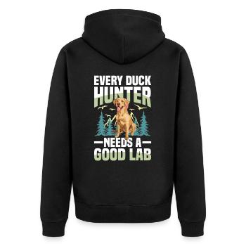 Chasse au Labrador - Veste à capuche bio Premium Unisexe - noir - Dos - Nico (187cm)