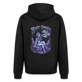Mystic Woman With Smoke In Fantasy World Full Of - Unisex Premium Organic Zip Hoodie - black - Back - Nico (187cm)
