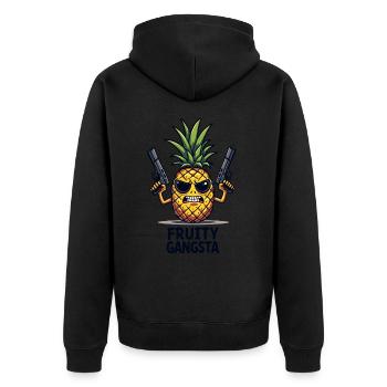 Pineapple Fruity Gangsta L’ananas le plus dur du monde - Veste à capuche bio Premium Unisexe - noir - Dos - Nico (187cm)