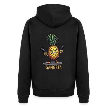Pineapple Fruity Gangsta L’ananas le plus dur du monde - Veste à capuche bio Premium Unisexe - noir - Dos - Nico (187cm)