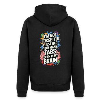 I'm not forgetful, I've just had too many - Unisex Premium Organic Zip Hoodie - black - Back - Nico (187cm)