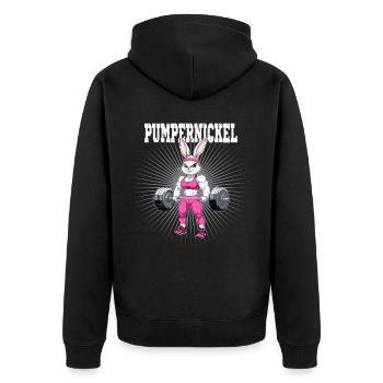 Pumpernickel Bunny Fitness Gym Musculation - Veste à capuche bio Premium Unisexe - noir - Dos - Nico (187cm)