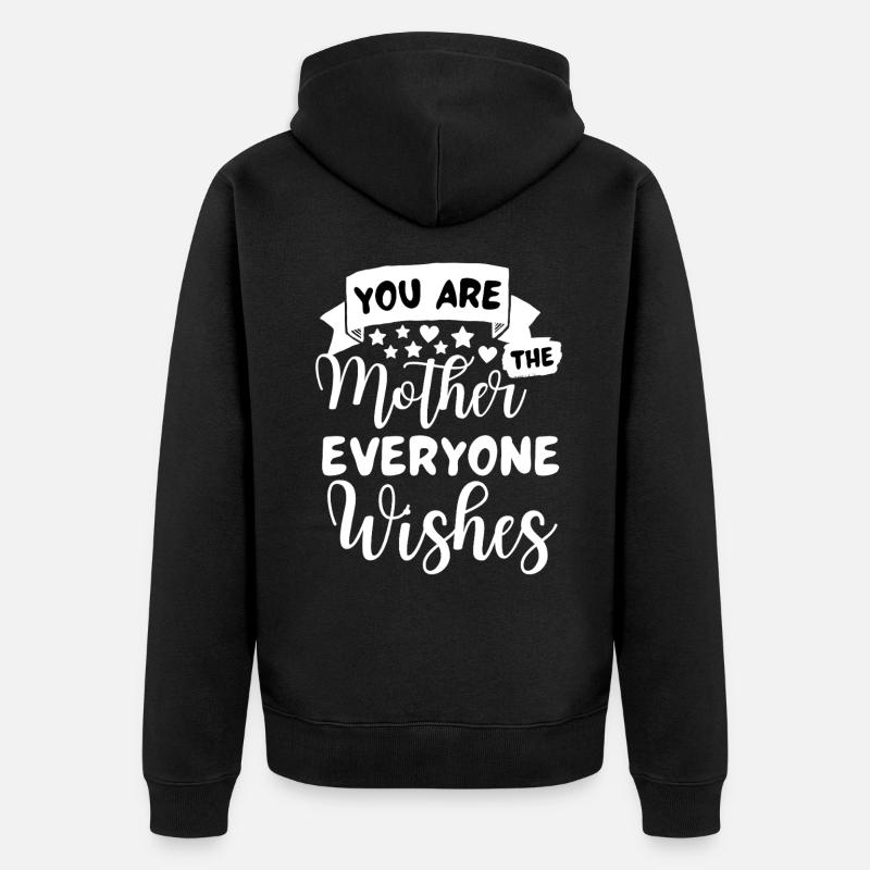 Beste Mama Spruch Mutter Sprüche - Unisex Premium Bio Zip Hoodie - Schwarz