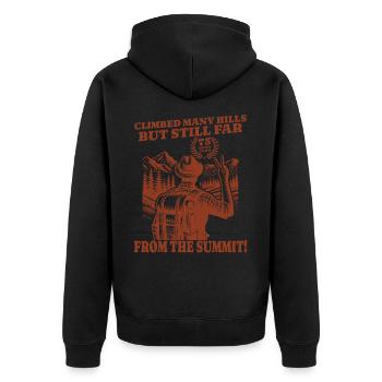 Funny Hiker's Birthday 73 Years - Unisex Premium Organic Zip Hoodie - black - Back - Nico (187cm)