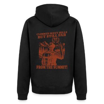 Lustiges Wanderer Geburtstag 63 Jahre - Unisex Premium Bio Zip Hoodie - Schwarz - Hinten - Nico (187cm)