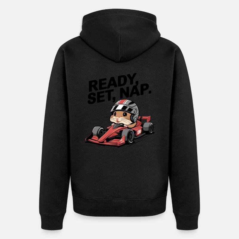 Ready Set Nap Hamster Course - Veste à capuche bio Premium Unisexe - noir