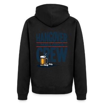 Hangover Crew Mallorca Partyshirt für Feierbiester - Unisex Premium Bio Zip Hoodie - Schwarz - Hinten - Nico (187cm)
