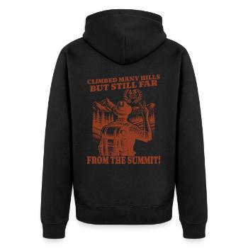 Funny Wanderer Birthday 43 Years - Unisex Premium Organic Zip Hoodie - black - Back - Nico (187cm)