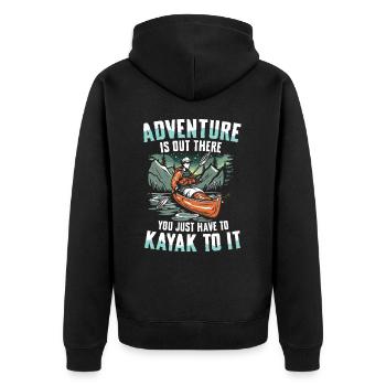 L’aventure vous attend : expérience de kayak dans le - Veste à capuche bio Premium Unisexe - noir - Dos - Nico (187cm)