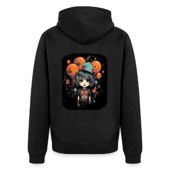 Garçon imaginatif avec des ballons magiques - Veste à capuche bio Premium Unisexe - noir - Dos - Nico (187cm)