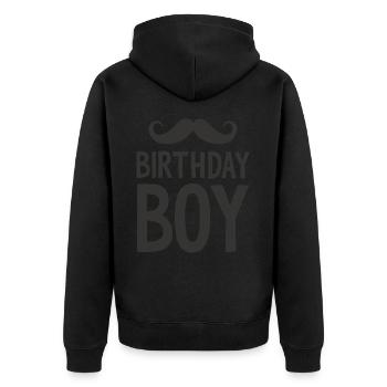 Birthday Boy – Anniversaire avec une moustache - Veste à capuche bio Premium Unisexe - noir - Dos - Nico (187cm)