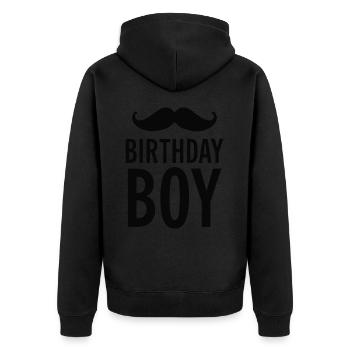 Birthday Boy – Anniversaire avec une moustache - Veste à capuche bio Premium Unisexe - noir - Dos - Nico (187cm)