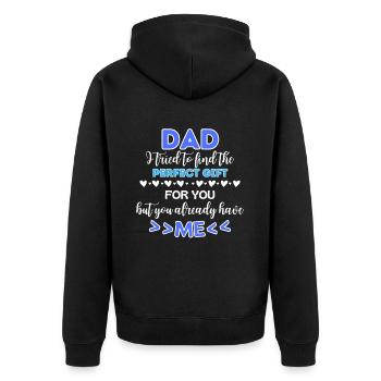 Dad Design Father's Day Saying Dad Sayings - Unisex Premium Organic Zip Hoodie - black - Back - Nico (187cm)