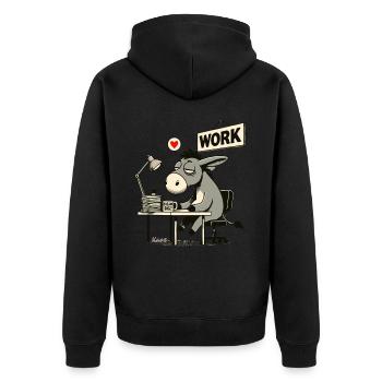 âne de bureau fatigué au travail au bureau - Veste à capuche bio Premium Unisexe - noir - Dos - Nico (187cm)