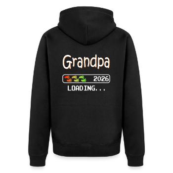 Future grand-mère 2026 chargement futur grand-père - Veste à capuche bio Premium Unisexe - noir - Dos - Nico (187cm)