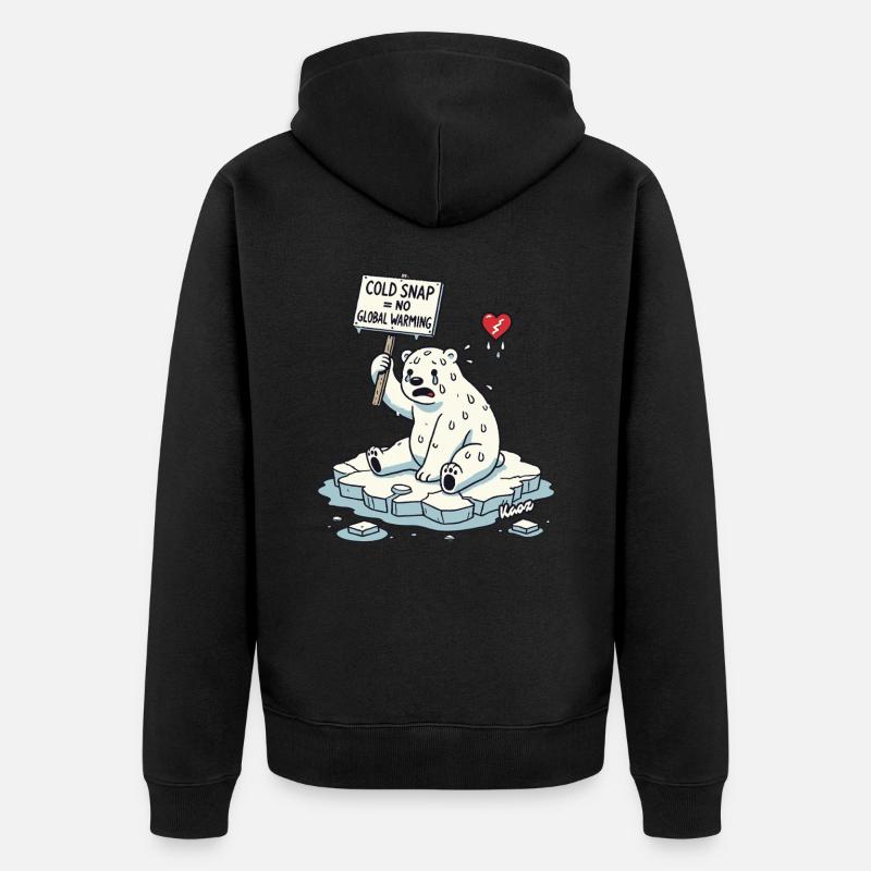 Schwitzender Eisbär Klimawandel Protest - Unisex Premium Bio Zip Hoodie - Schwarz