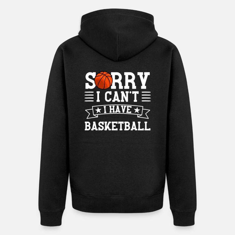 Désolé, j’ai du basket - Veste à capuche bio Premium Unisexe - noir