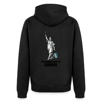 Funny Statue of Liberty USA America Sarcasm - Unisex Premium Organic Zip Hoodie - black - Back - Nico (187cm)