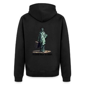 Drôle de Statue de la Liberté États-Unis Amérique Sarcasme - Veste à capuche bio Premium Unisexe - noir - Dos - Nico (187cm)