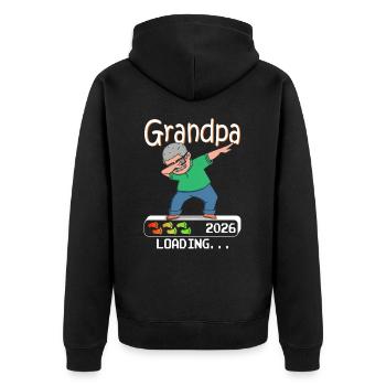 Future grand-mère 2026 chargement futur grand-père - Veste à capuche bio Premium Unisexe - noir - Dos - Nico (187cm)