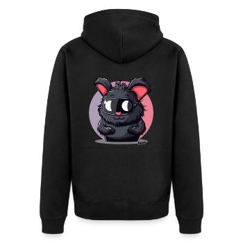Lustiger Hase mit Skibrille - Unisex Premium Bio Zip Hoodie - Schwarz - Hinten - Nico (187cm)