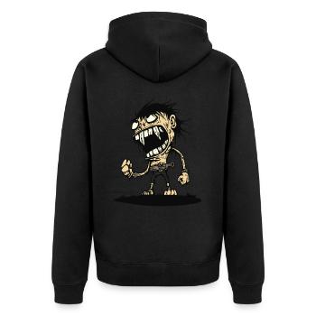 Homme des cavernes en colère affamé - Veste à capuche bio Premium Unisexe - noir - Dos - Nico (187cm)