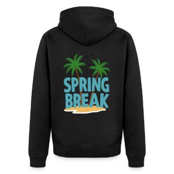 Spring Break Palm Trees Beach - Unisex Premium Organic Zip Hoodie - black - Back - Nico (187cm)
