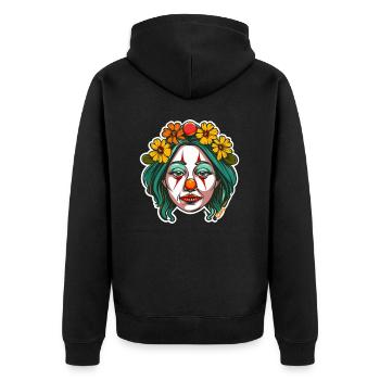 Clown triste avec couronne de fleurs - Veste à capuche bio Premium Unisexe - noir - Dos - Nico (187cm)